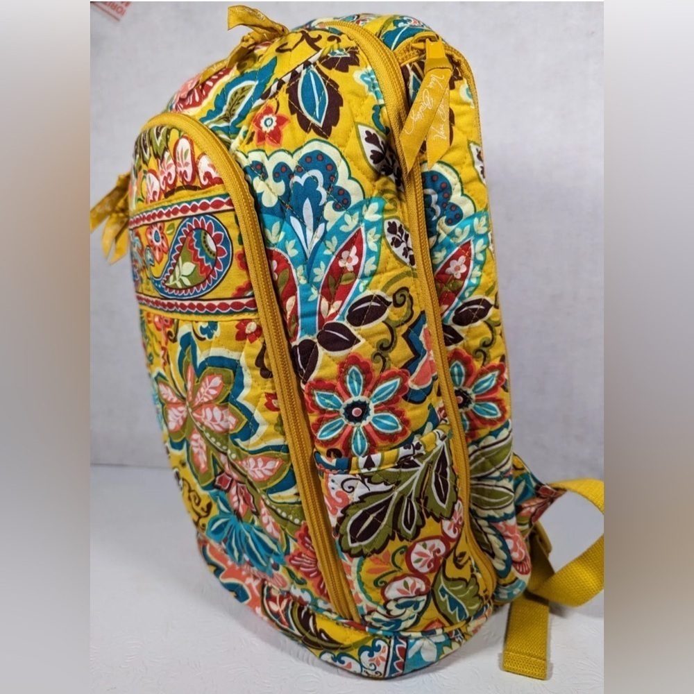 Vera Bradley Yellow Quilted Organizer, Laptop or baby backpack w/ blanket